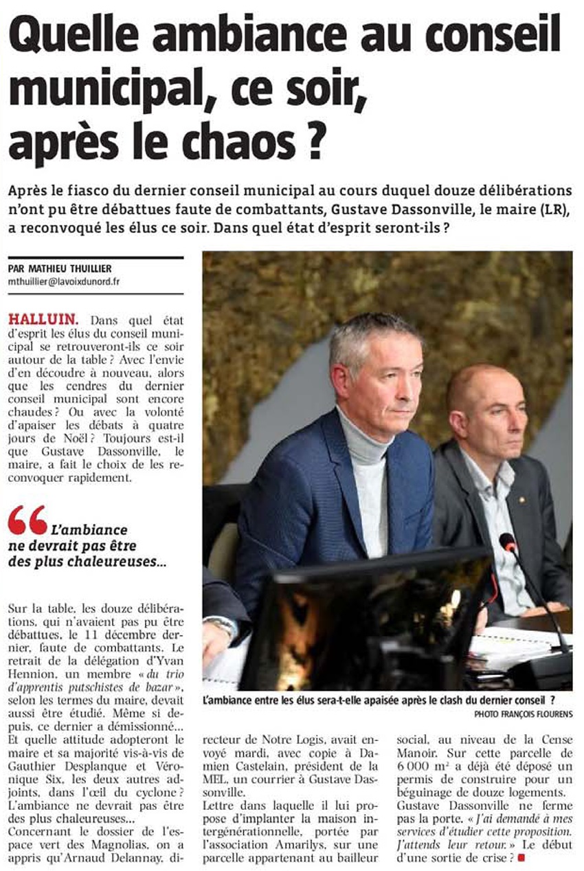 20181221 conseil municipal suite chaos VdN revue de presse