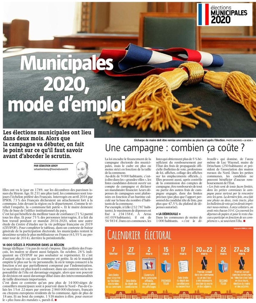 20200111 Municipales 2020 Mode demploi VdN revue de presse