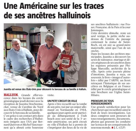 20191006 Une amricaine et anctres ARPH VdN revue de presse