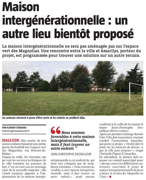 20200924 Maison intergnrat nouveau projet VdN revue de presse