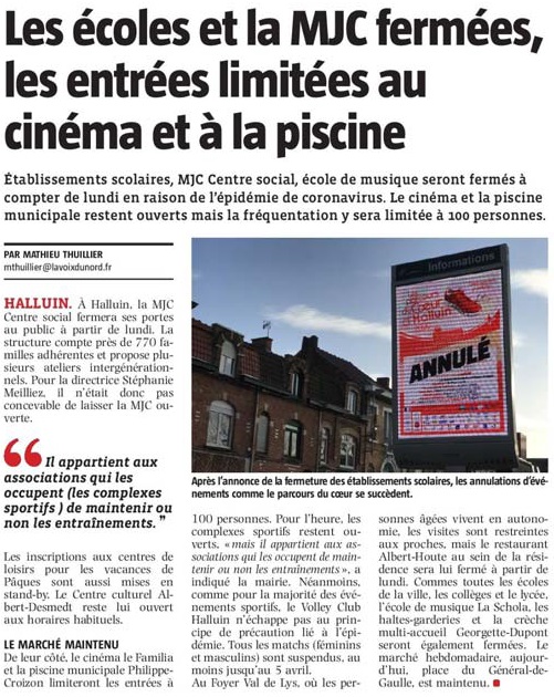 20200314 Ecoles fermes revue de presse