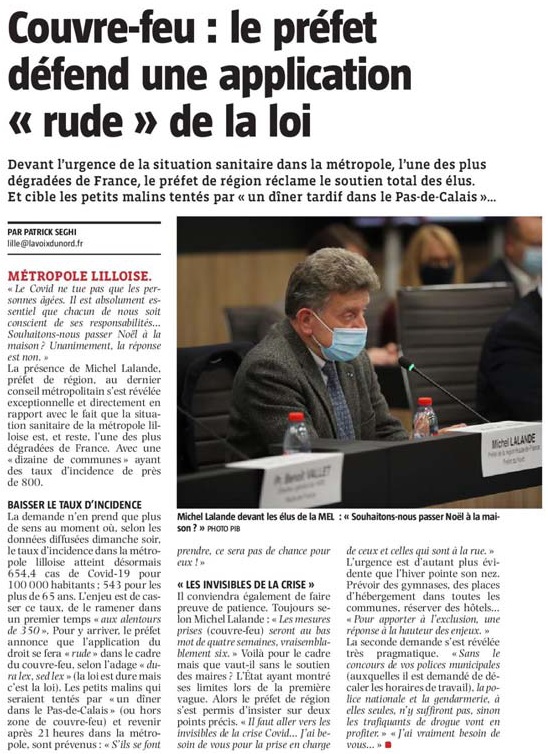 20201020 couvre feu Prfet VdN revue de presse