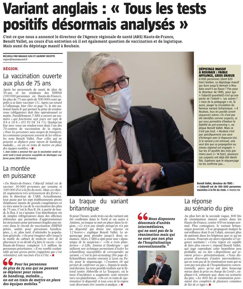 20210115 Vaccinations 75 ans VdN revue de presse