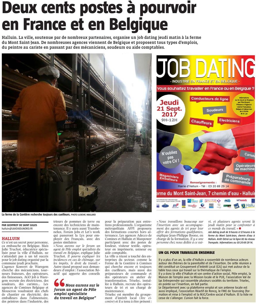 20170917 Job dating Vdn revue de presse