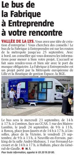 20200921 Entreprendre Bus VdN revue de presse