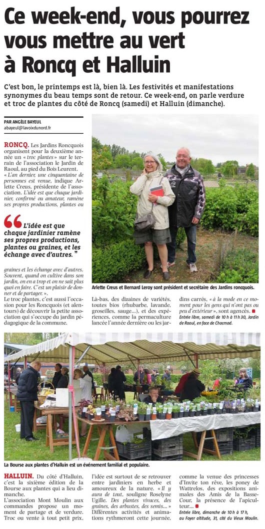 20180504 Bourse aux plantes VdN revue de presse