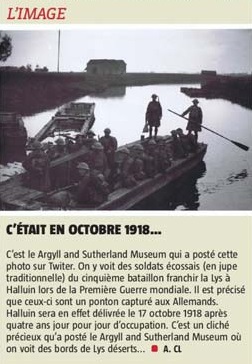 20171014 NE Lys 1918 soldats anglais Halluin revue de presse