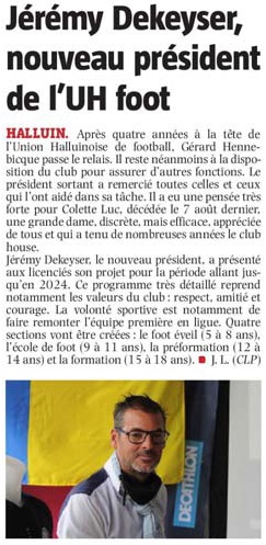 20200907 Dekeyser prsident foot VdN revue de presse