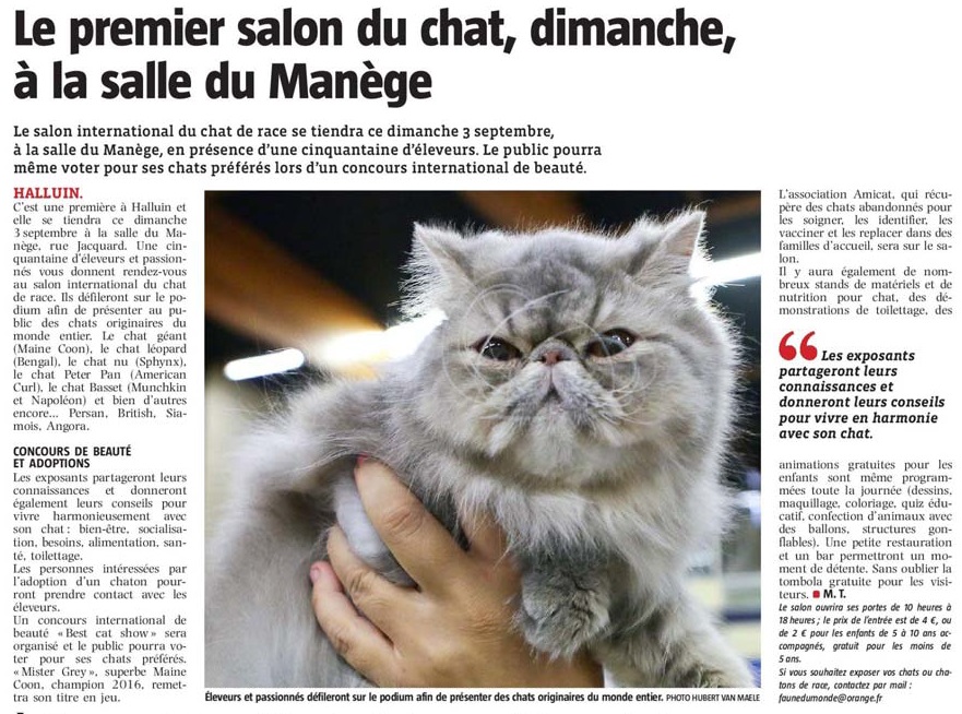 20170831 salon du chat VdN revue de presse