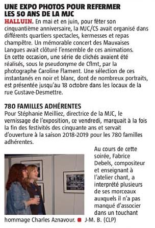 20181008 Expo Photos MJC au 18 Oct VdN revue de presse