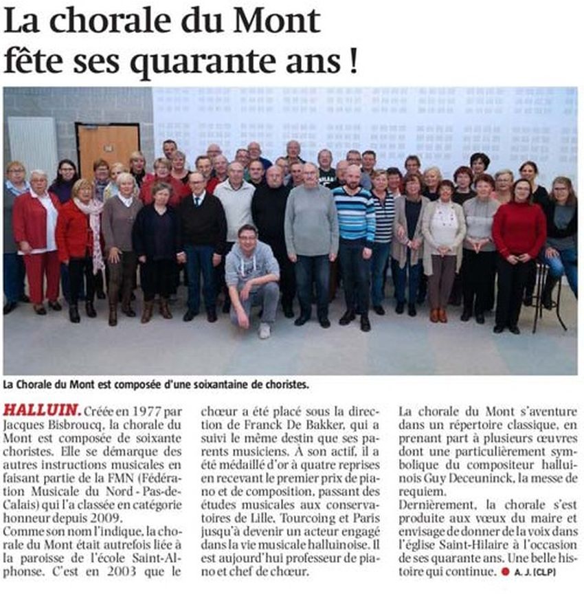 170115Chorale du Mont 40 ans revue de presse