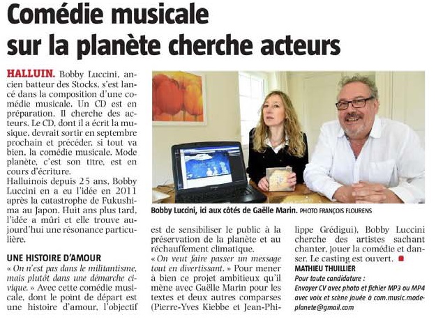 20190408 Bobby Lucini Comdie musicale Halluin VdN revue de presse