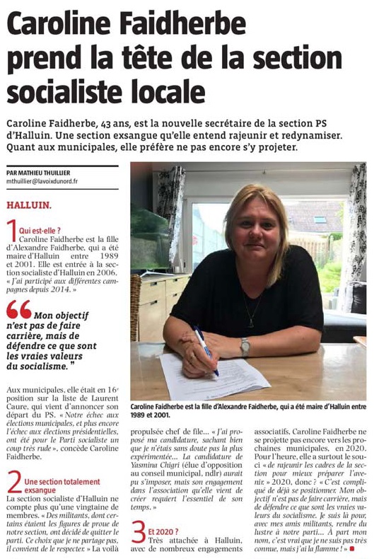 20180601 Caroline Faidherbe PS VdN revue de presse