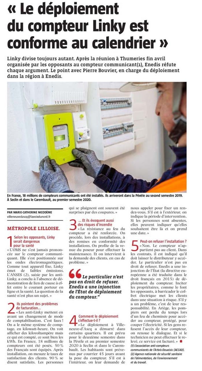 20190521 compteur linky lectrique Domicile VdN revue de presse