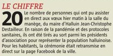 20210125 Voeux Maire 20 personnes VdN revue de presse