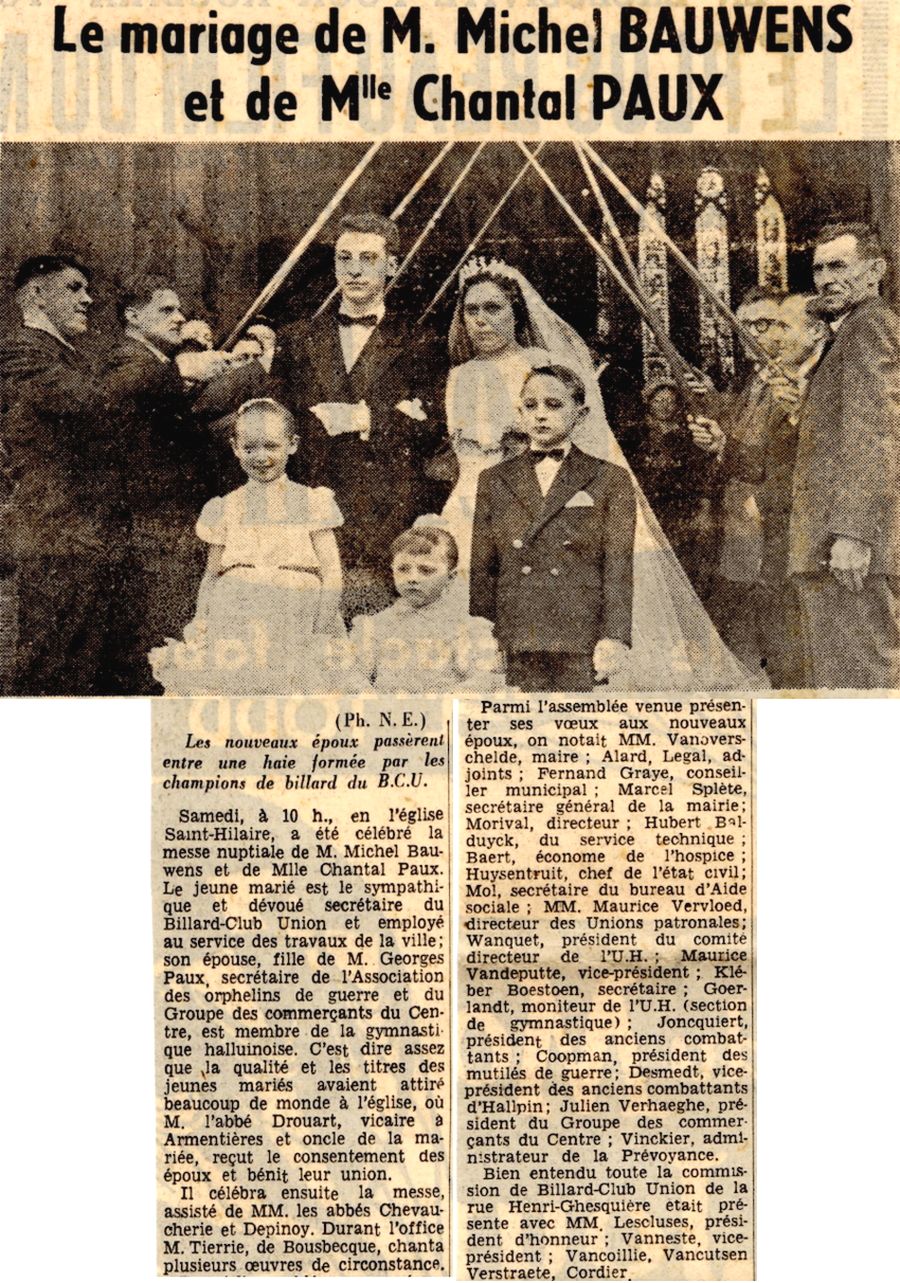 Bauwens Mariage 1958 BD9386