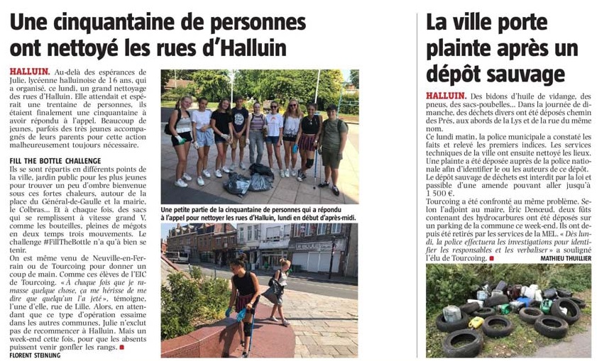 20190827 Nettoyages rues VdN revue de presse