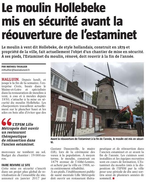 20191017 Moulin Hollebeke rnovation VdN revue de presse