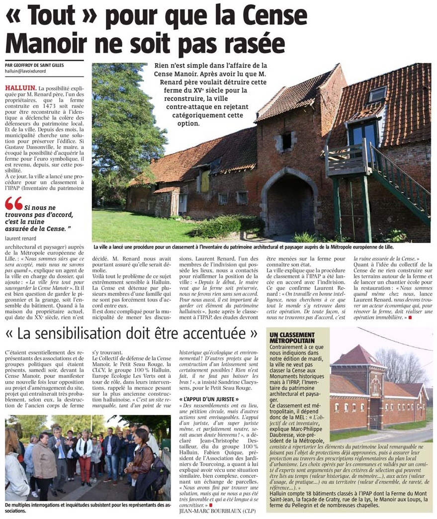 20170522 Cense Manoir suite vdNrevue de presse