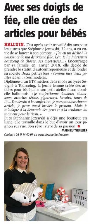 20190119 Une Halluinoise cre des articles pour bbs VdN revue de presse