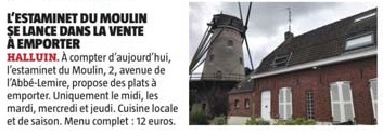 20201117 Estaminet Moulin vente emporter VdN revue de presse