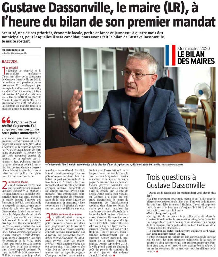 20191107 Bilan du Mandat Maire Dassonville revue de presse