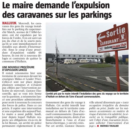 20191206 Expulsion caravanes Maire VdN revue de presse