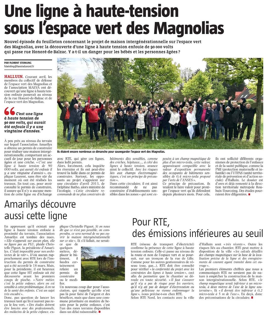 20190502 Magnolias Ligne Haute Tension VdN revue de presse