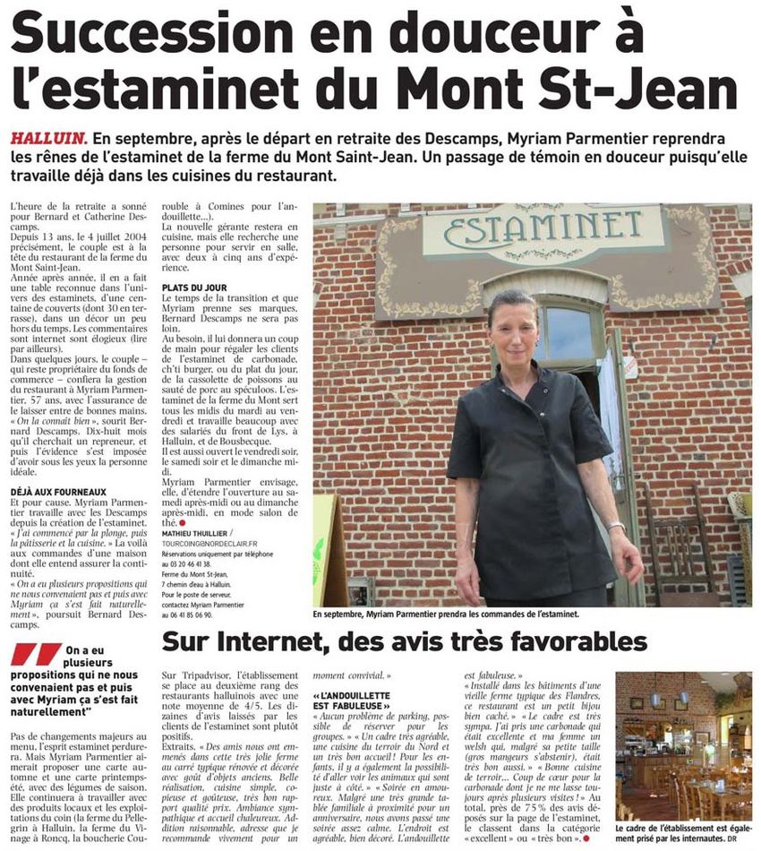 20170826 Estaminet st Jean NE revue de presse
