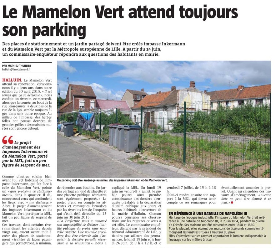 20170608 Parking Mamelon vert Vdn revue de presse